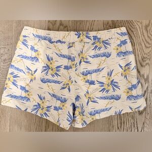 Patagonia White Shorts with Blue and Yellow Floral Print Like new condition